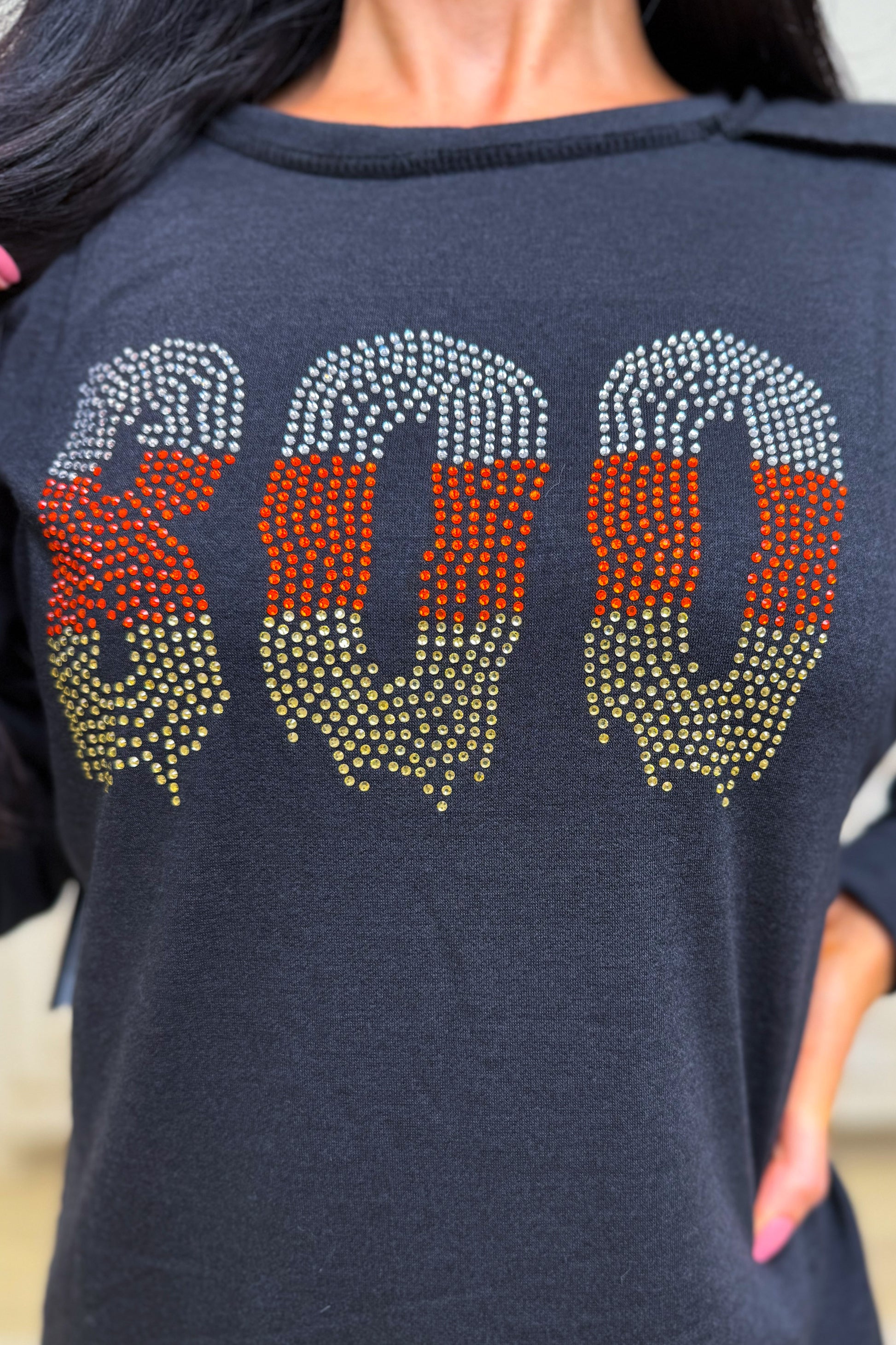 Halloween Boo Rhinestone Top