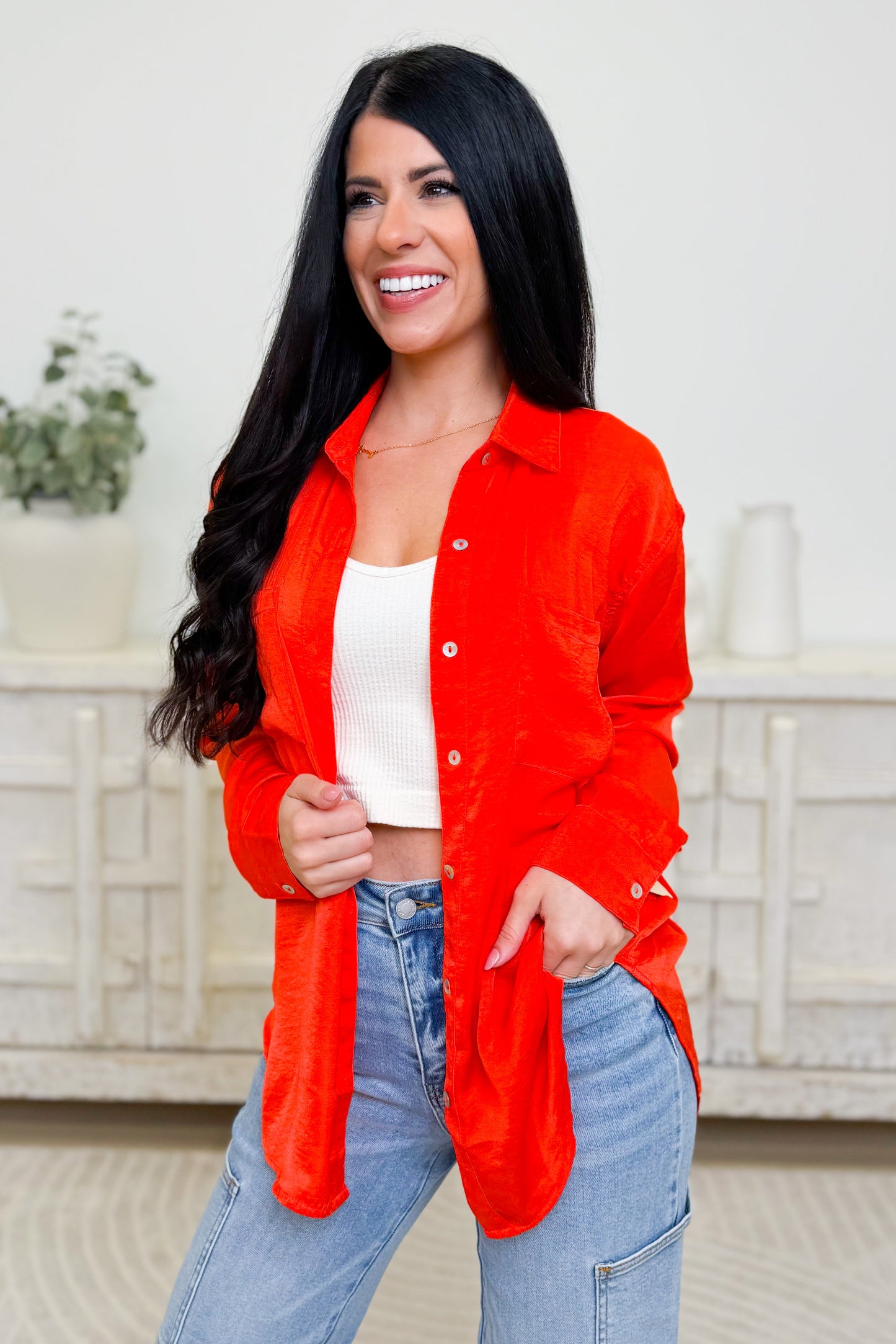 Silky Smooth Button Down Top - 6 Colors!