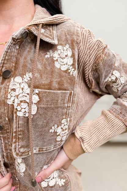 Showered With Love Floral Hooded Jacket - 4 Colors!