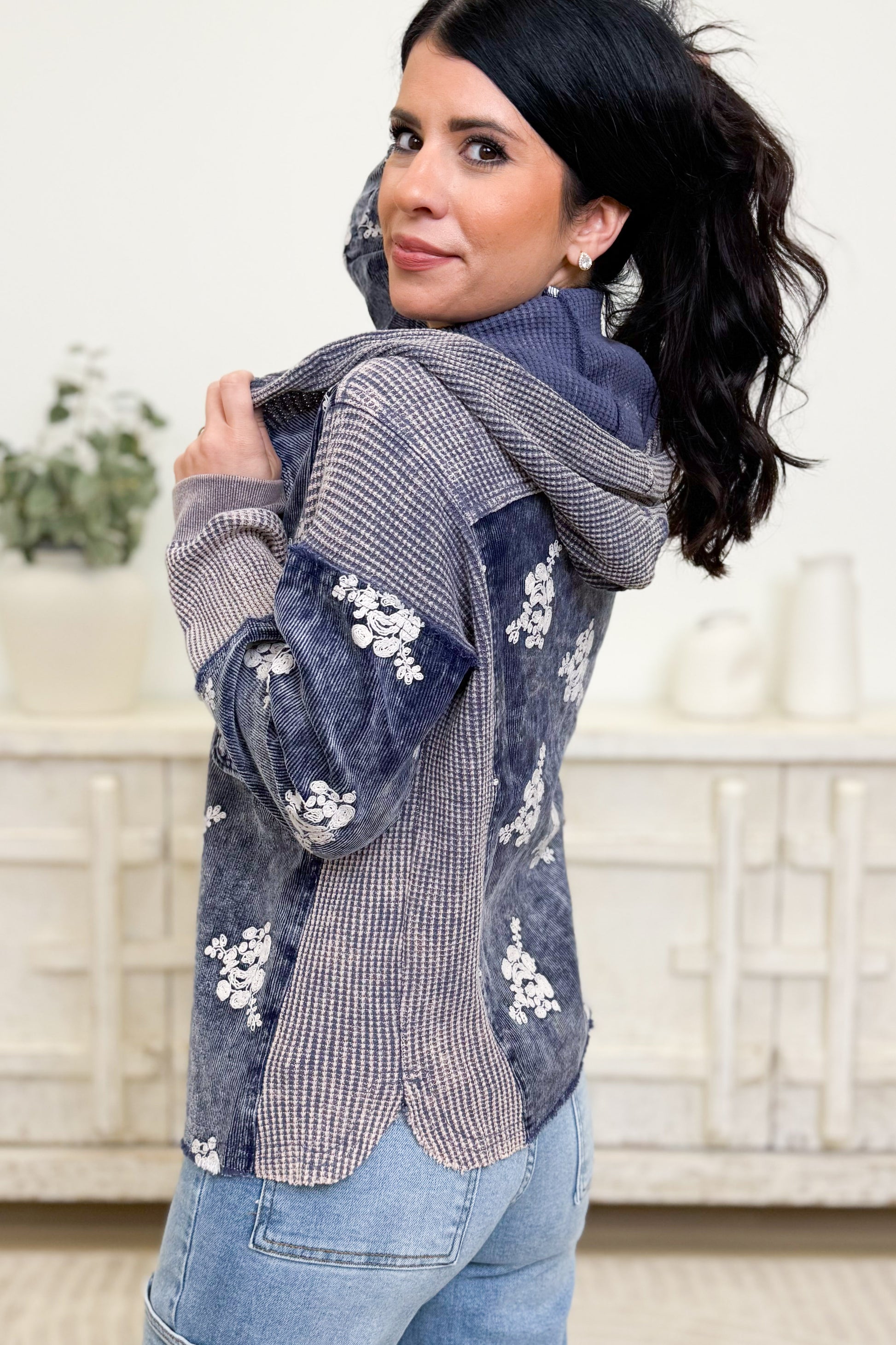 Showered With Love Floral Hooded Jacket - 4 Colors!