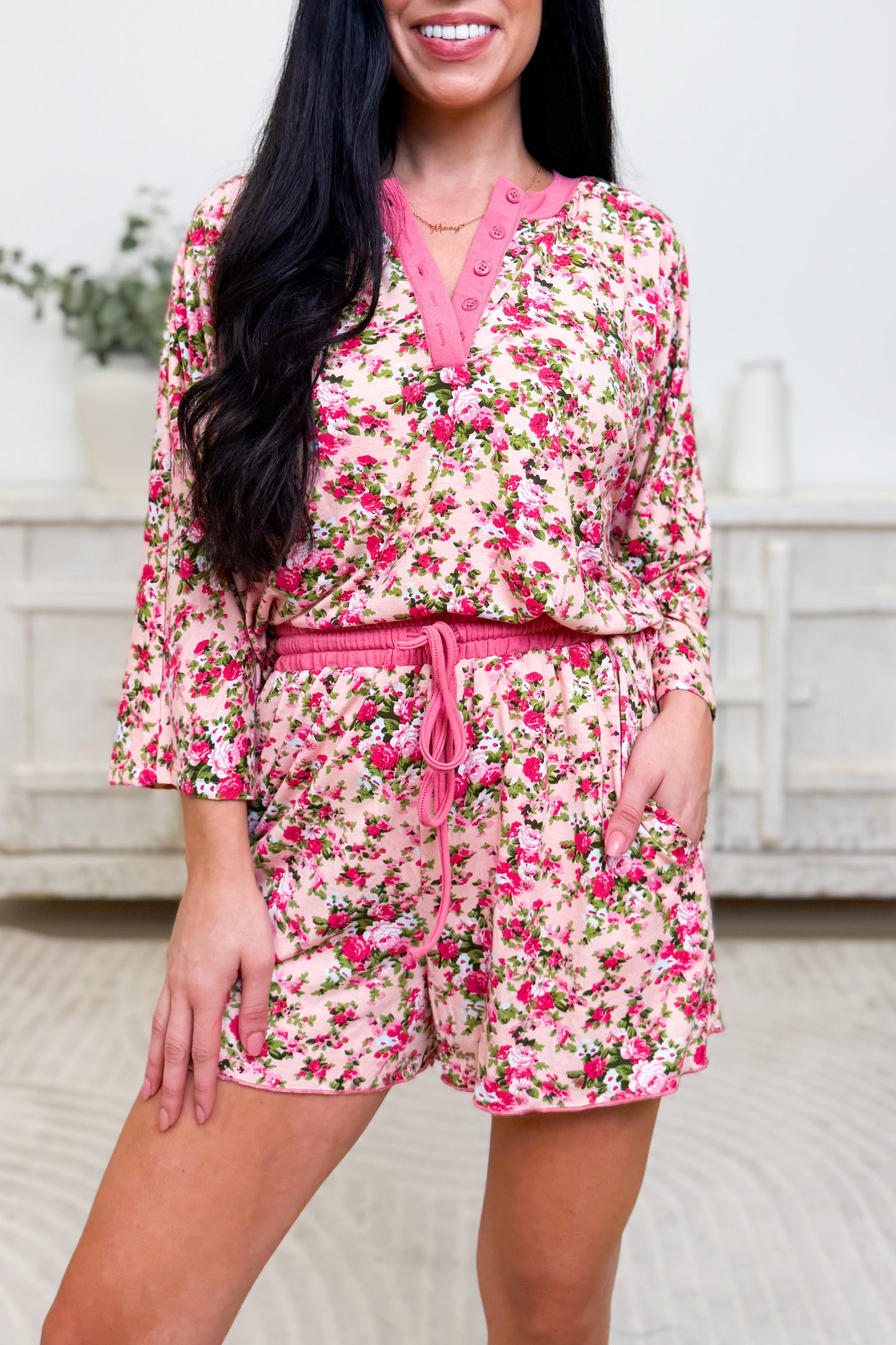 Petal Perfection Rose Shorts Set - 2 Colors!
