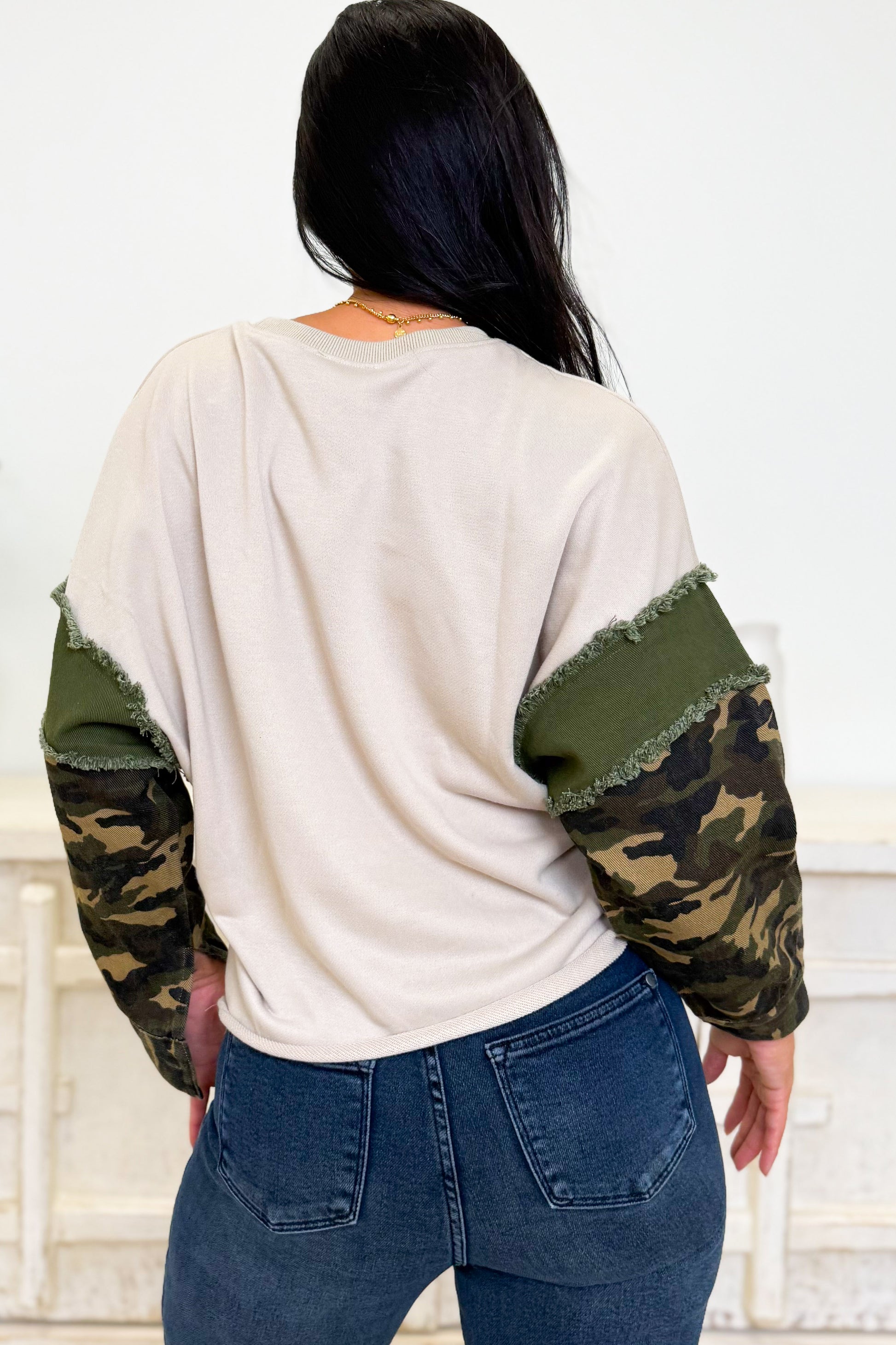 Peek A Boo Camo Top