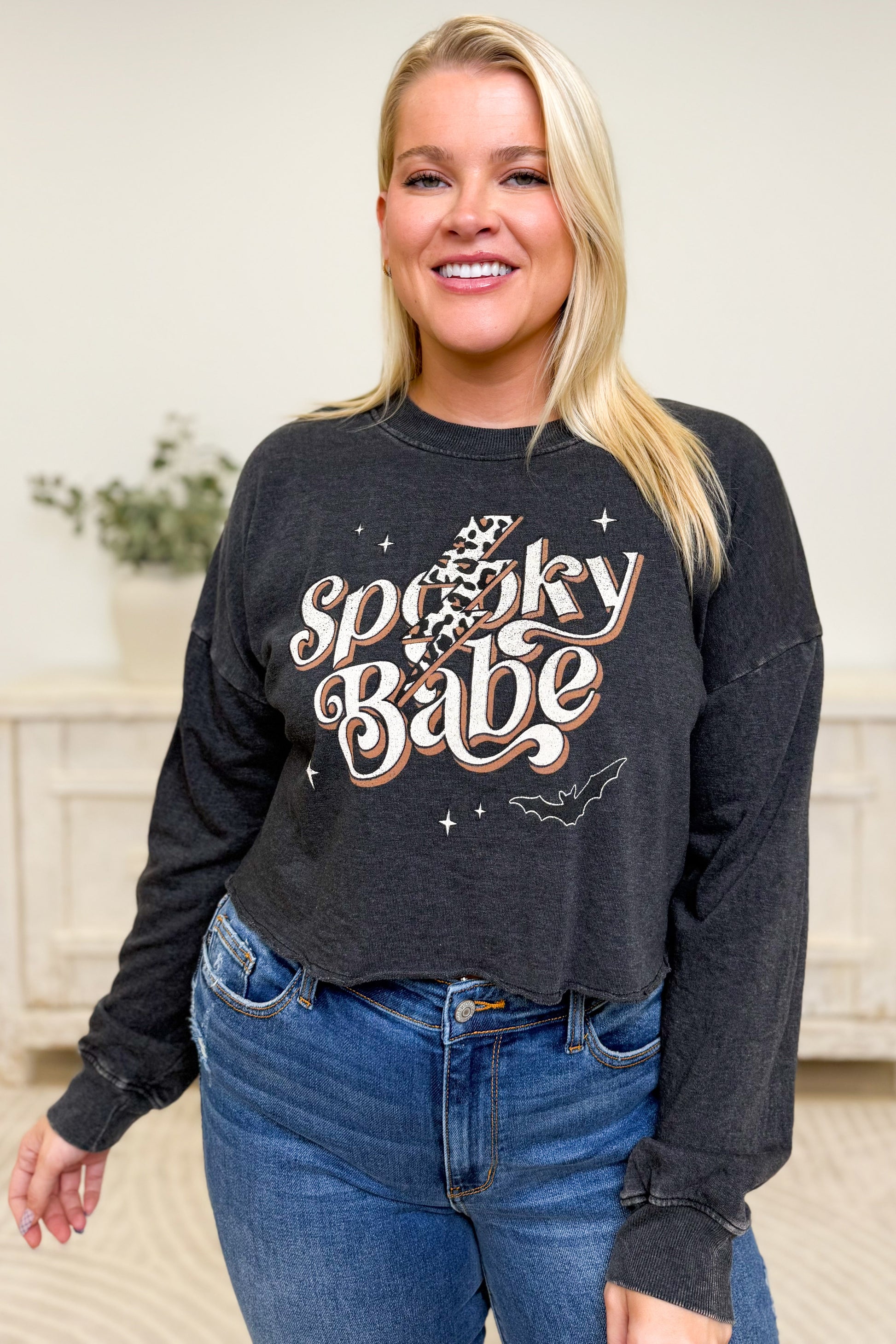 Spooky Baby Leopard Bolt Graphic Pullover - 3 Colors!