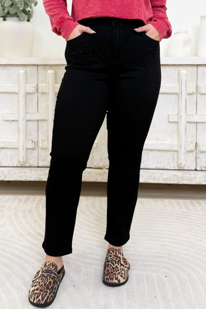 Judy Blue Raise Your Glass High Rise Rhinestone Embellished Jeans