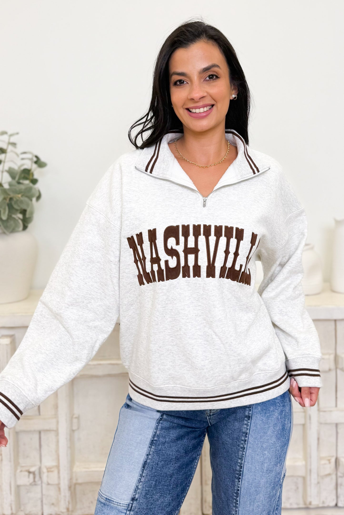 Stays In Nashville Pullover Top