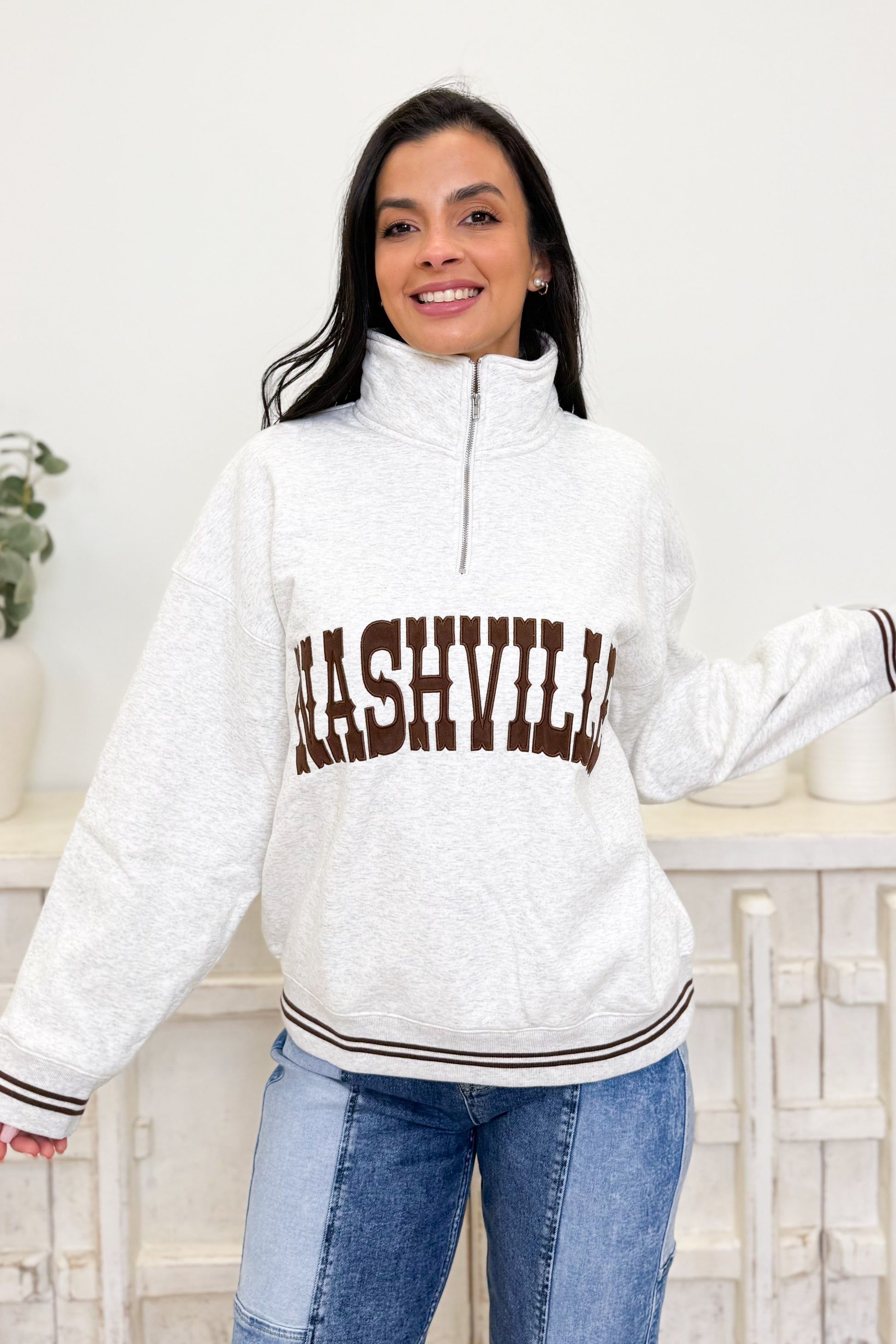Stays In Nashville Pullover Top