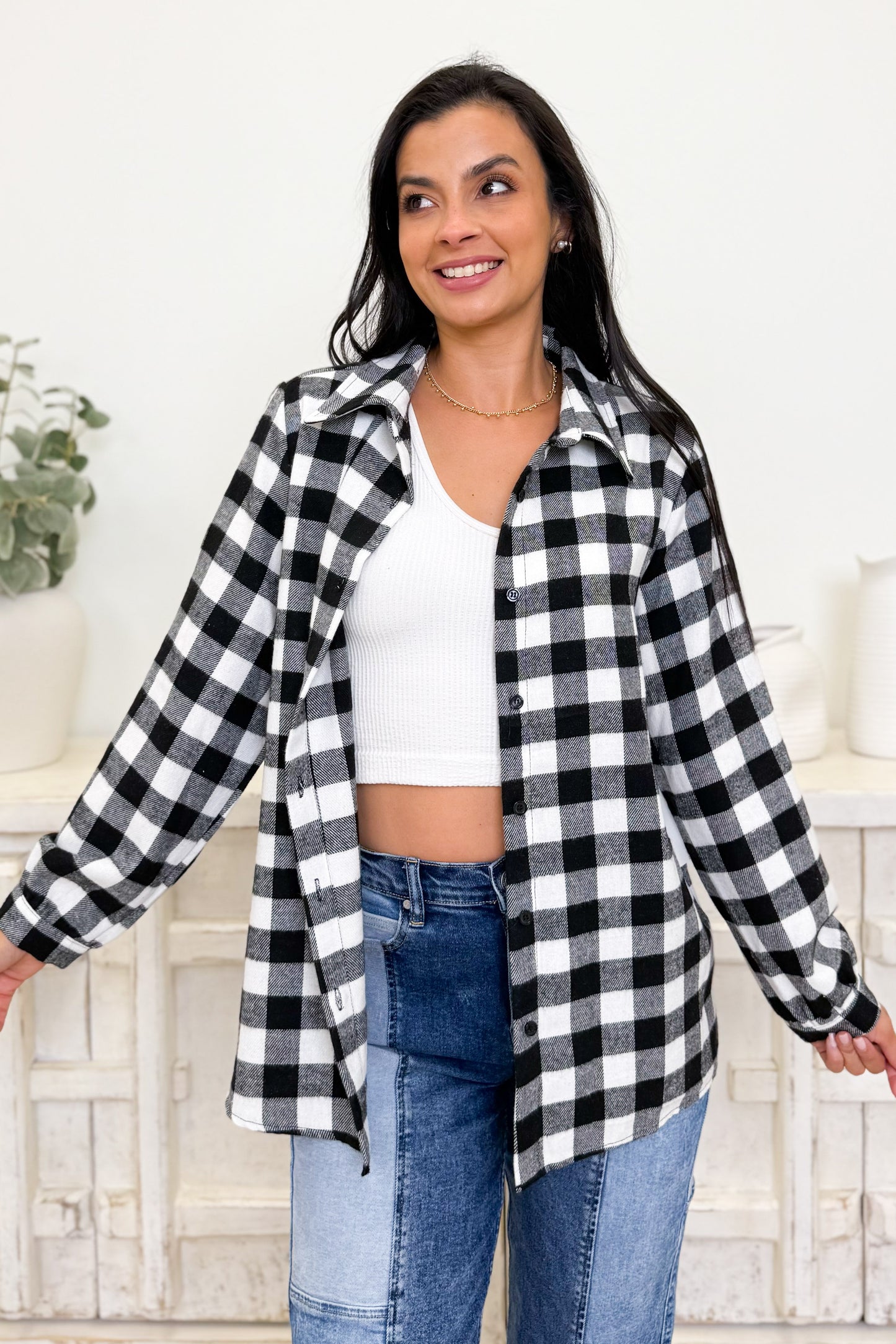 Maple Grove Flannel Button Down Top