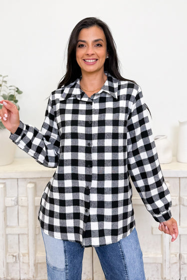 Maple Grove Flannel Button Down Top