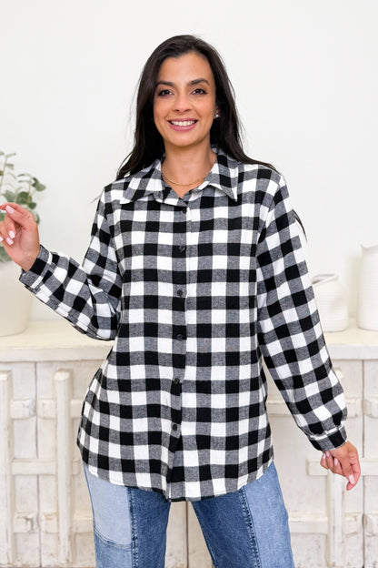 Maple Grove Flannel Button Down Top