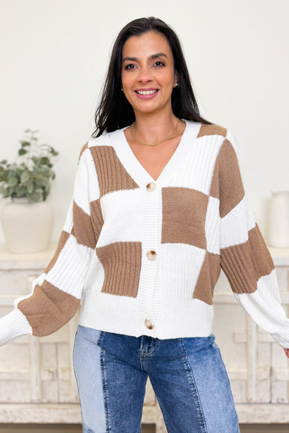 What Meets The Eye Checkered Cardigan - 2 Colors!