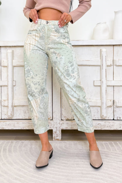 Electric Eden Barrel Patchwork Pants - 2 Colors!