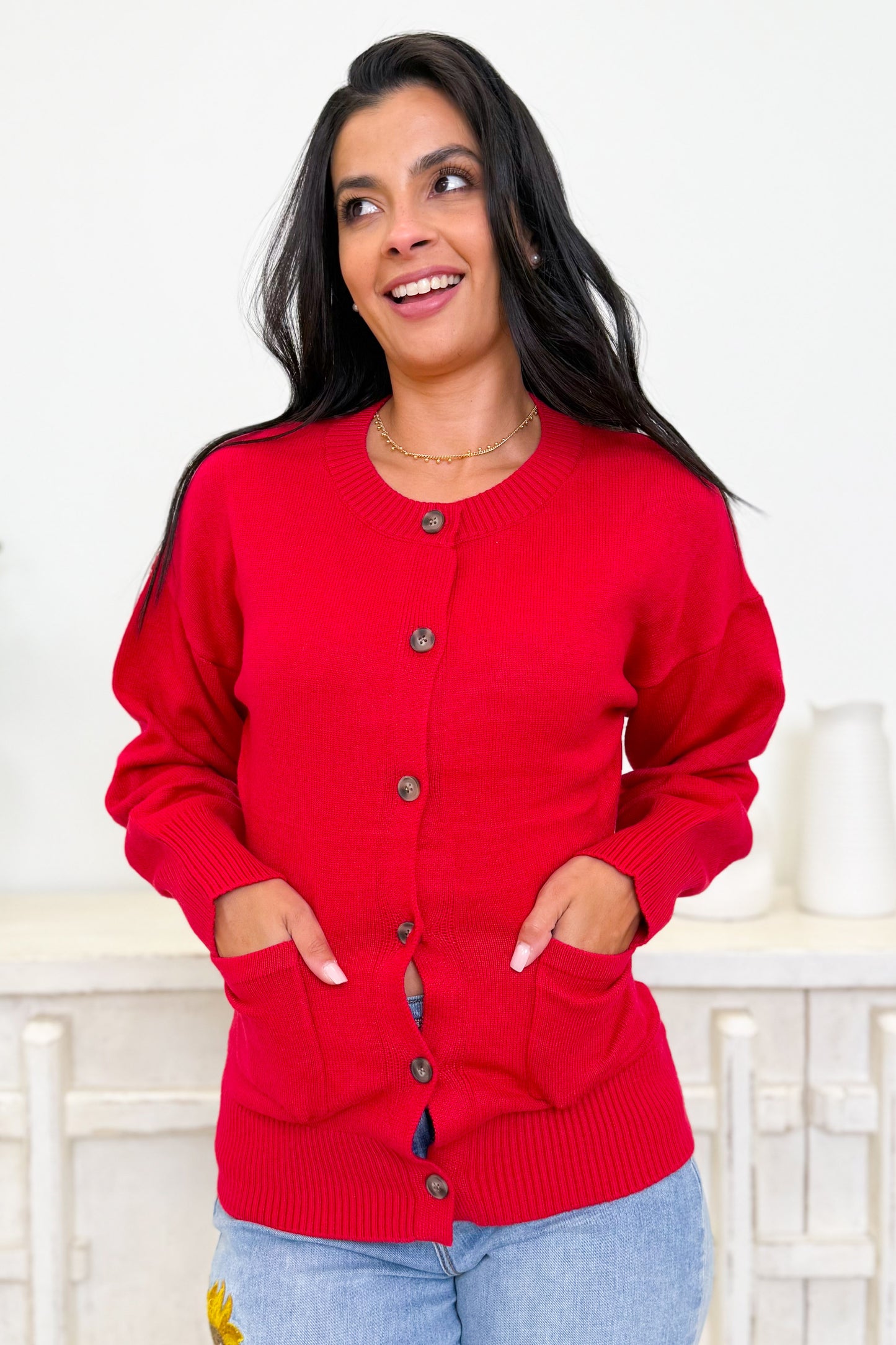 Red Alert Sweater Cardigan