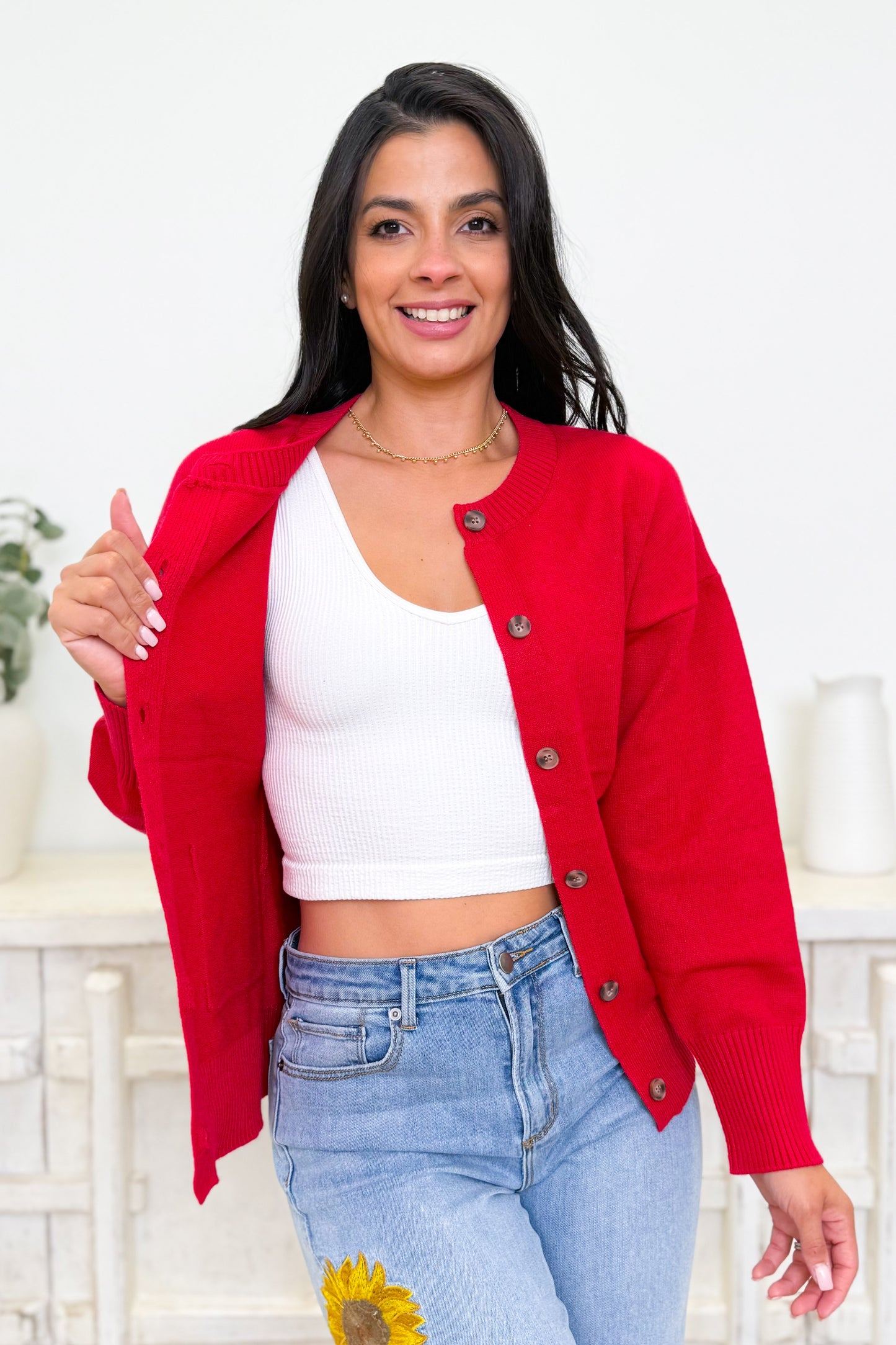 Red Alert Sweater Cardigan