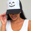 Southern Bliss Smiley Skelly Trucker Hat - White Black