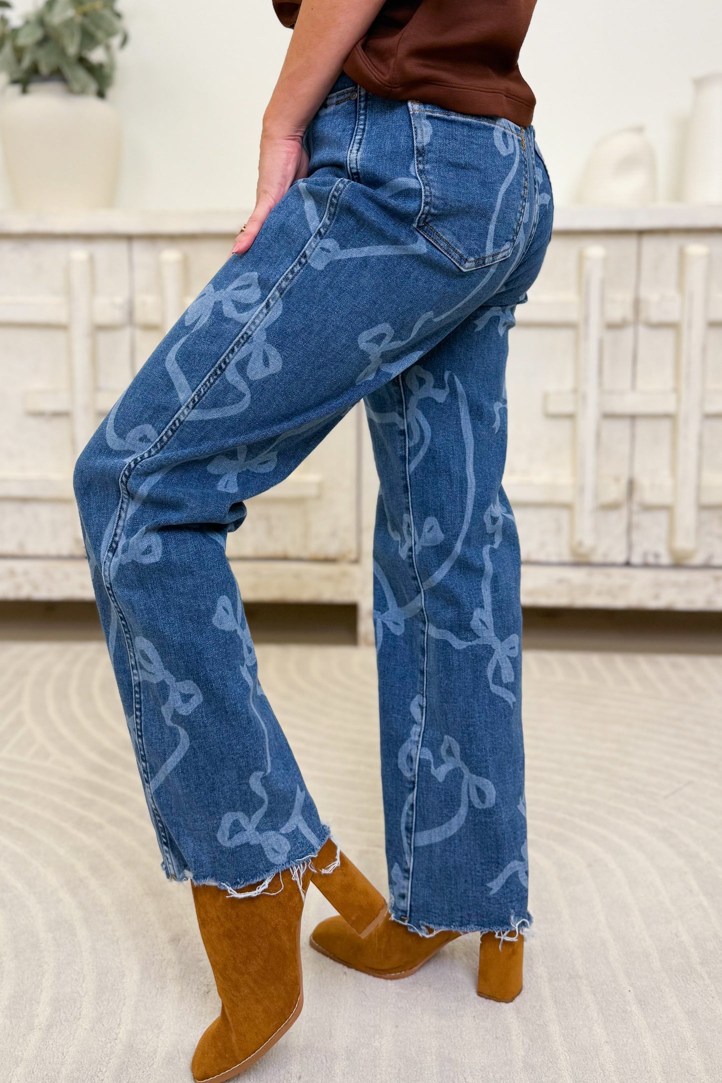 Bows Before Bros Baggy Straight Leg Jeans - Bows