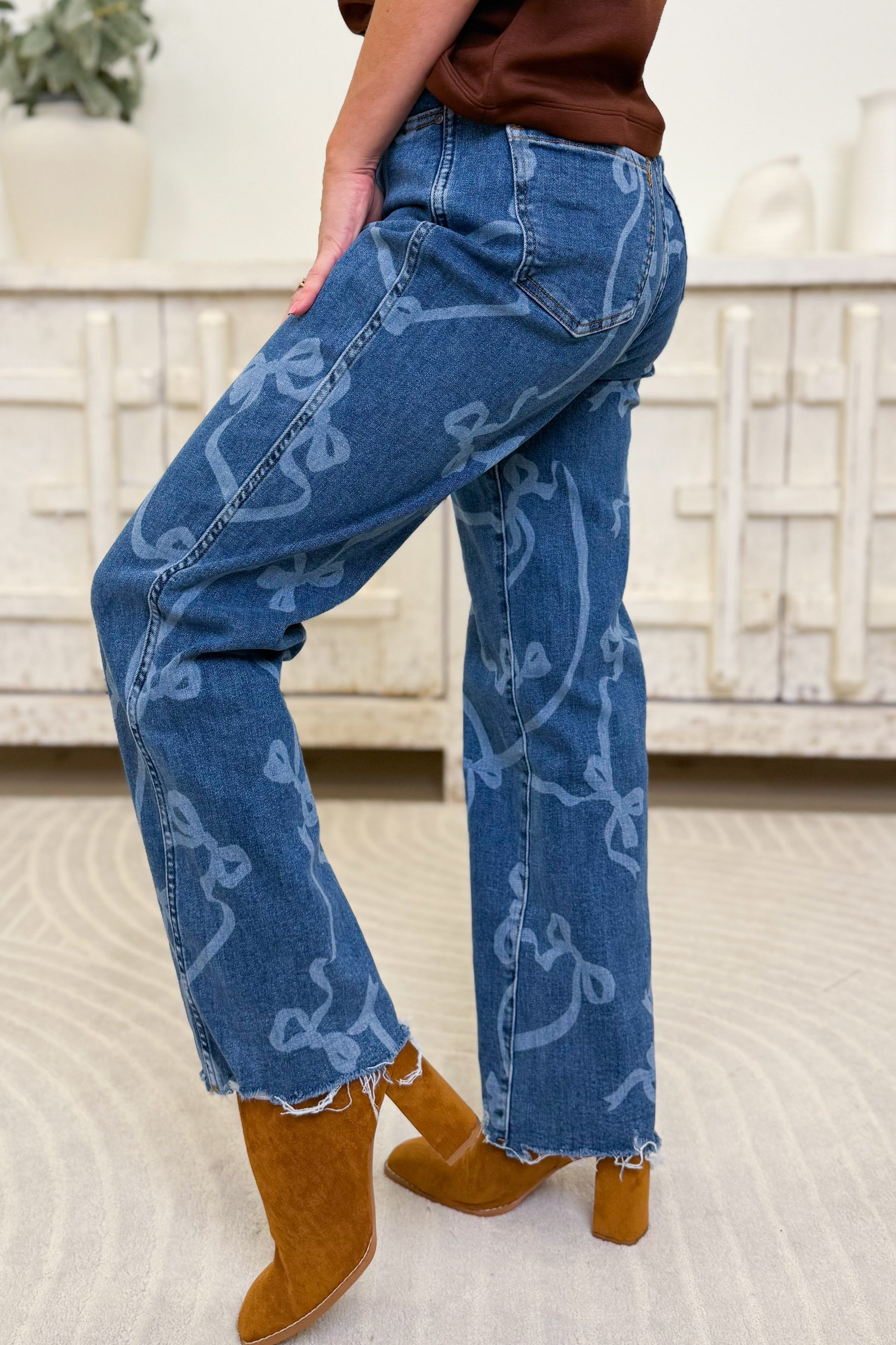Bows Before Bros Baggy Straight Leg Jeans - Bows