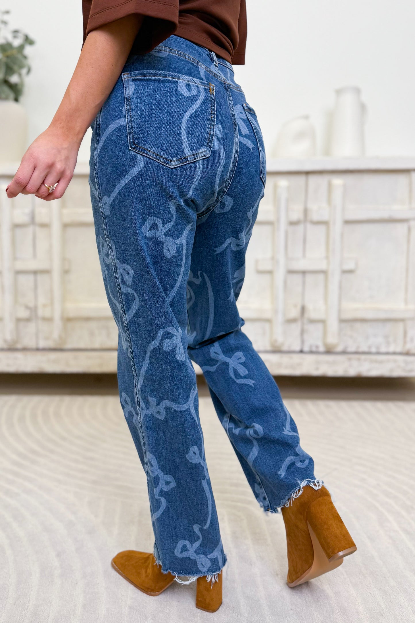 Bows Before Bros Baggy Straight Leg Jeans - Bows