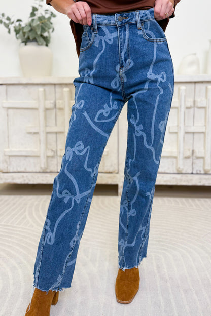 Bows Before Bros Baggy Straight Leg Jeans - Bows