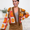 Giving Thanks Pumpkin Checkered Sweater Cardigan