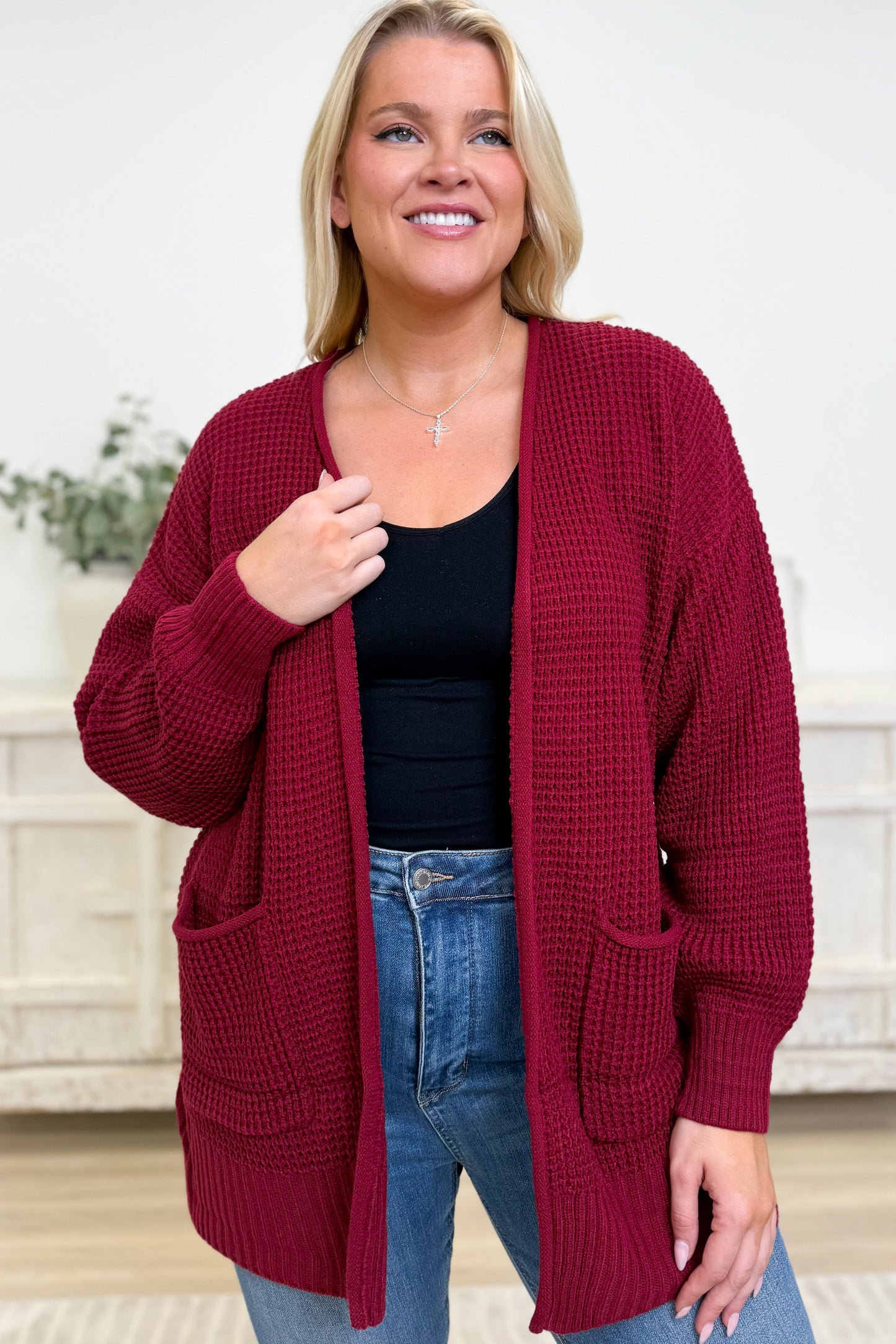 Easy Breezy Waffle Knit Sweater Cardigan - 6 Colors!