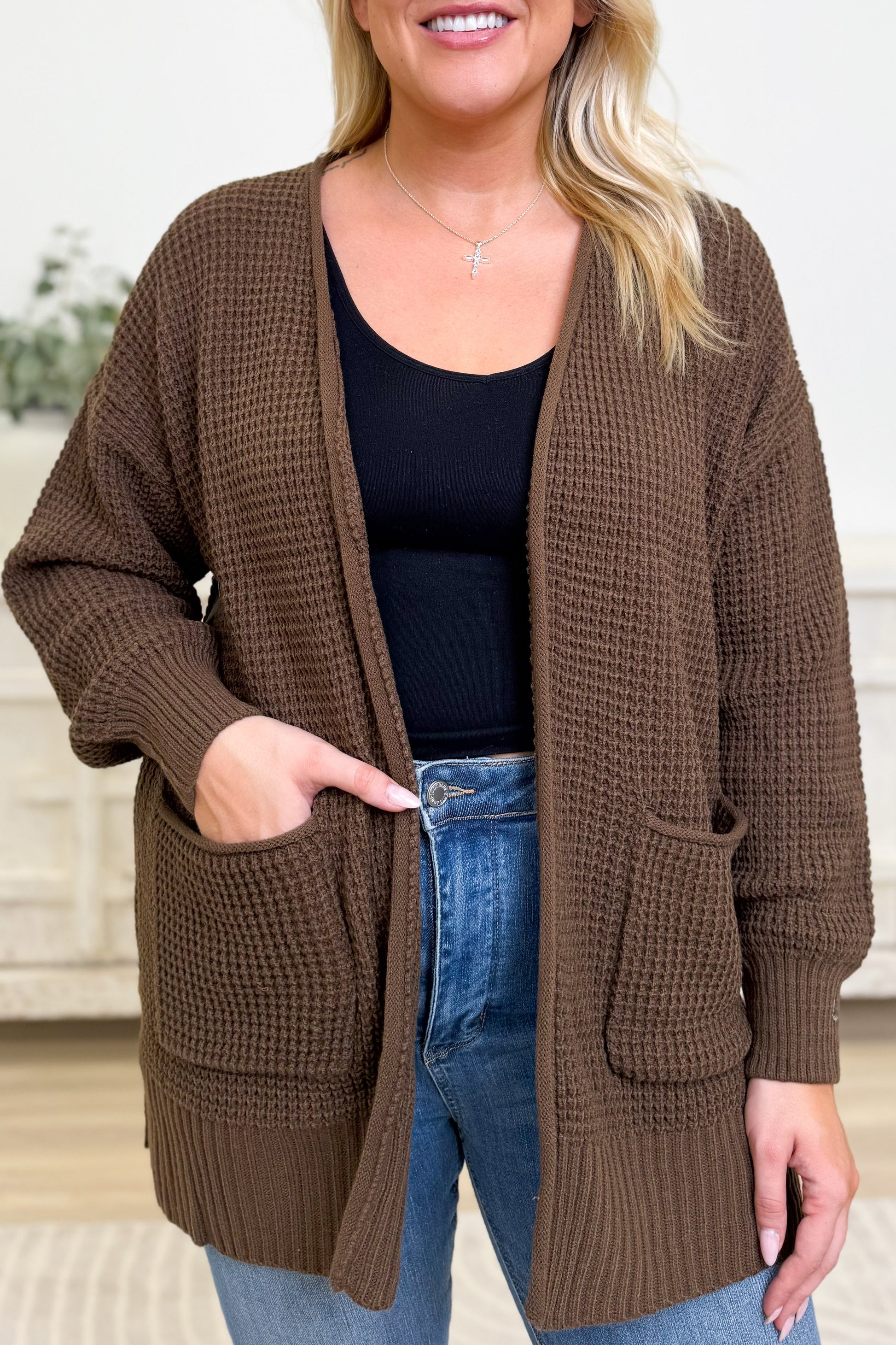 Easy Breezy Waffle Knit Sweater Cardigan - 6 Colors!