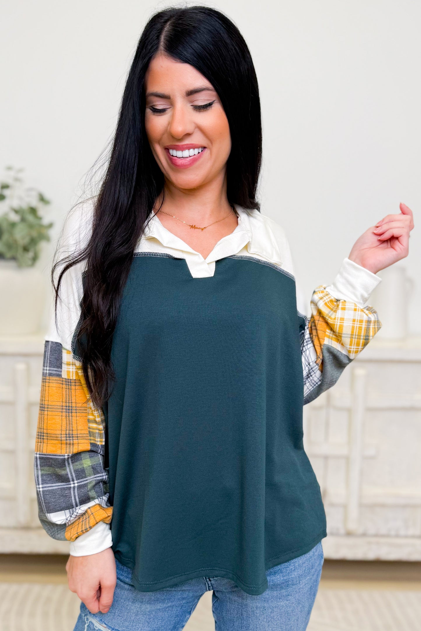 Chic In Checks Plaid Top