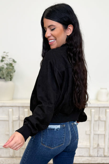 Come Here Together Suede Bomber Jacket