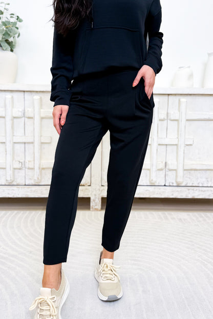 Laguna Pleated Scuba Pants - Black