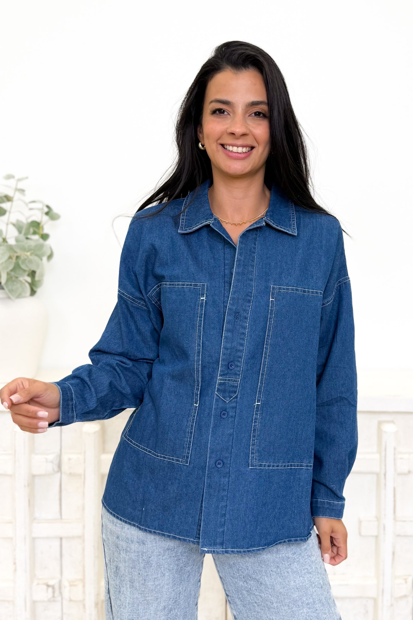 Denim Daydream Button Down Top