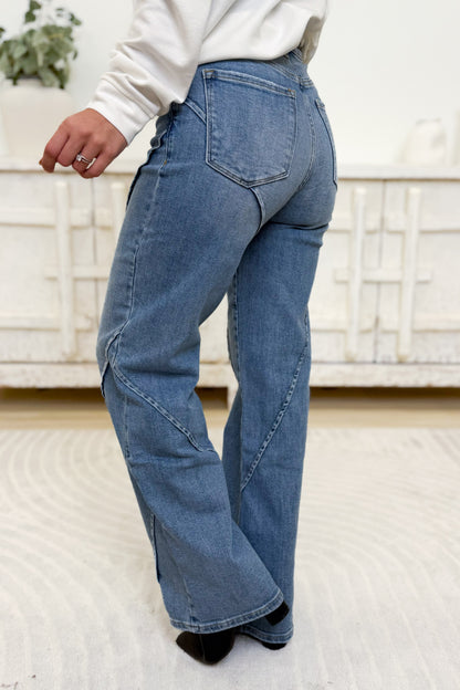 Crossroads By Anniewear High Rise Wide Leg Jeans - Medium Wash