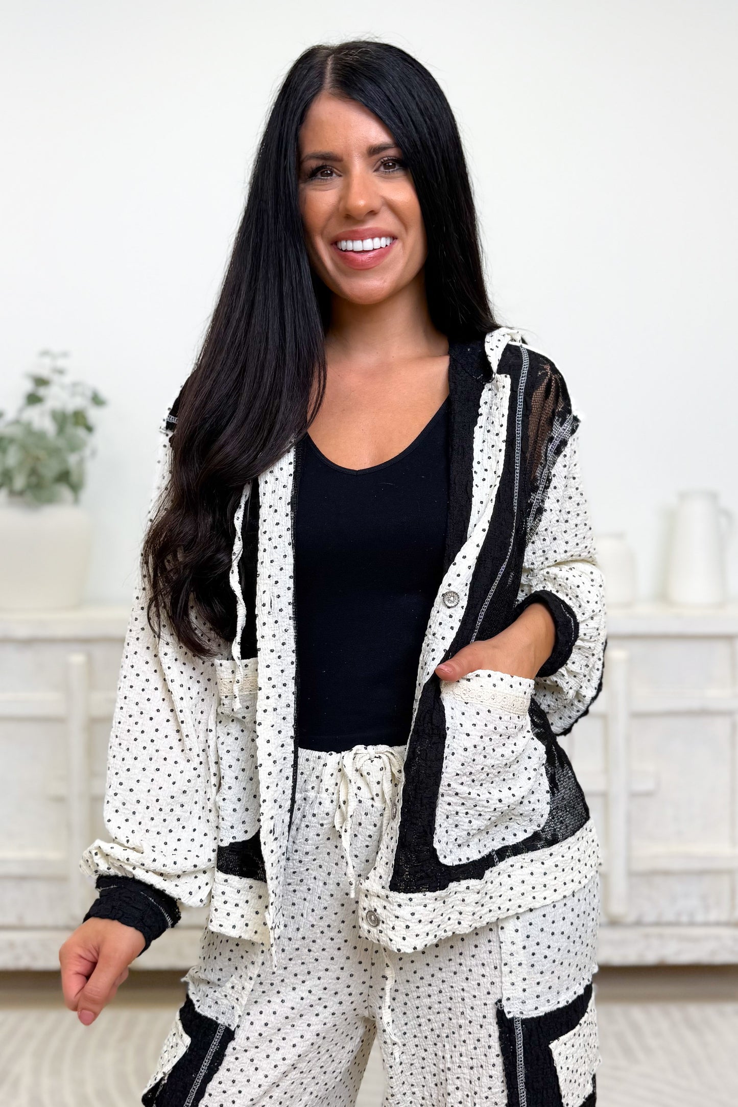 Believe In The Power Of Love Shacket - Black