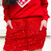 Velvet Hour Sequin Skort - Red