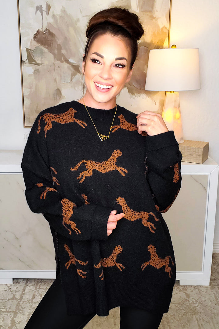 Gotta Be Quick Cheetah Sweater