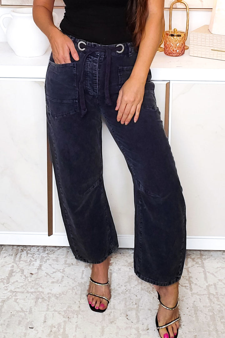 Visions & Decisions Velvet Rope String Jeans - Vintage Navy