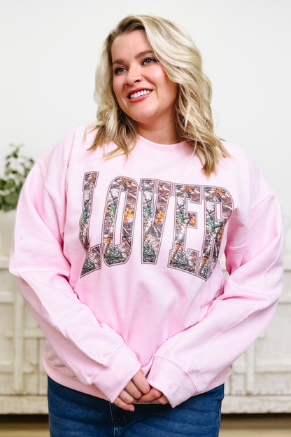 LOVER Camo Graphic Sweatshirt