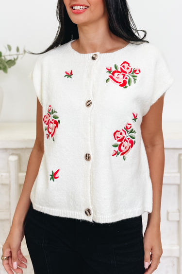 Twist & Sprout Floral Sweater Vest