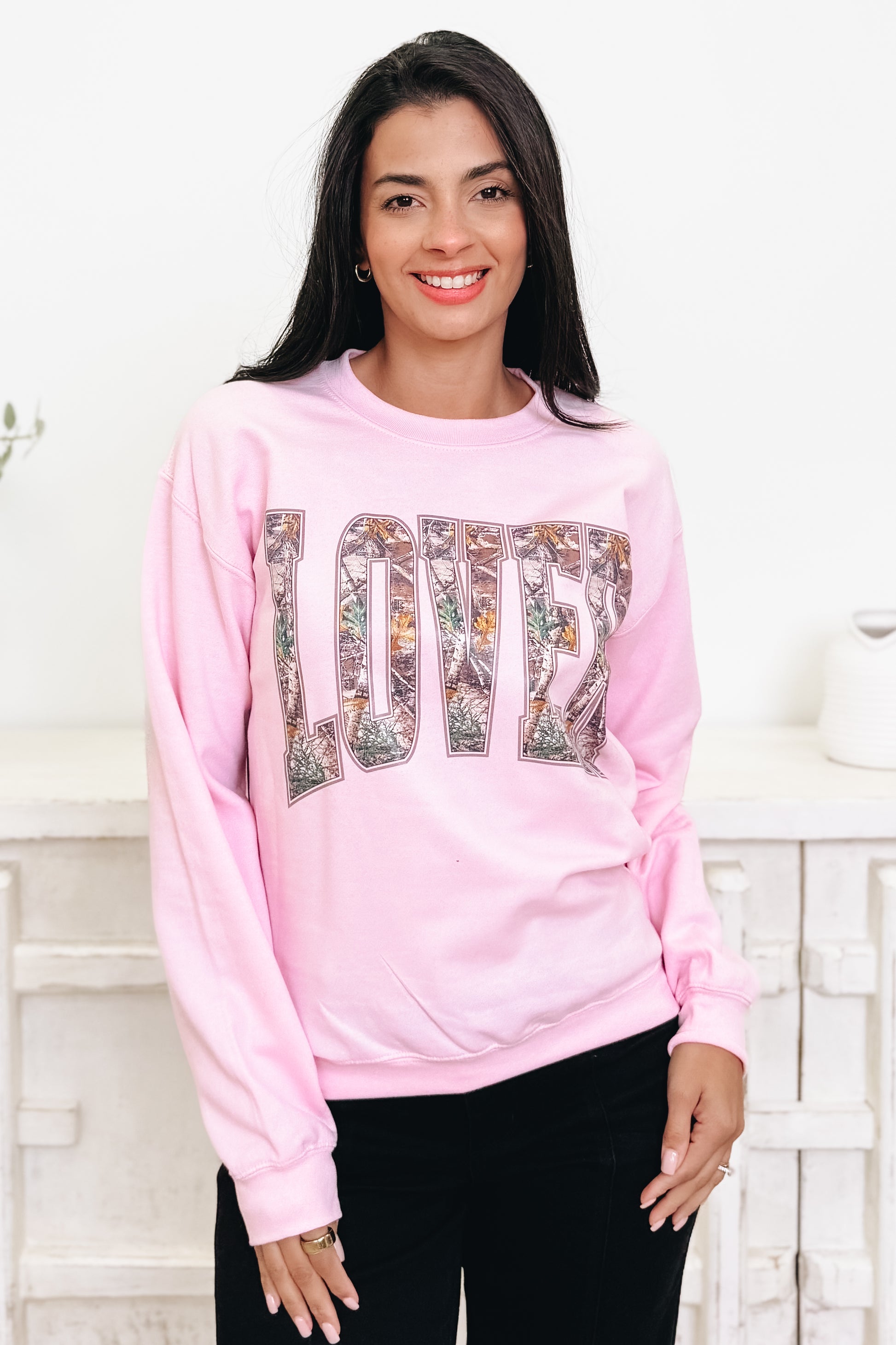 LOVER Camo Graphic Sweatshirt