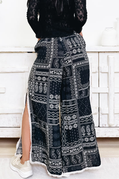 Slit & Slide Pants - Black Multi