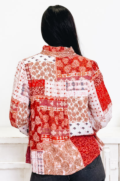 One Block At A Time Button Down Top