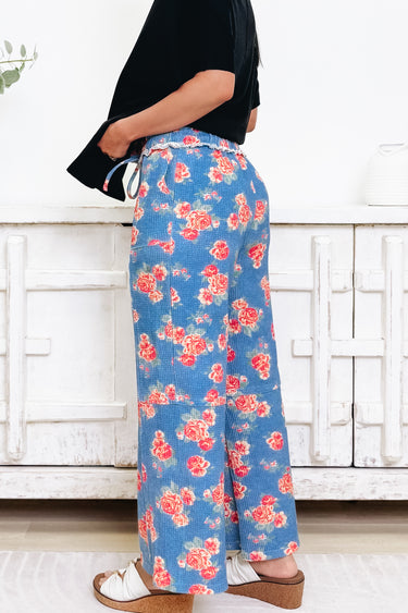 Floral & Decor Pants - Denim