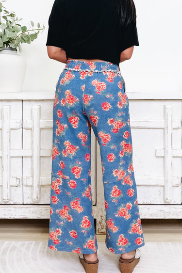 Floral & Decor Pants - Denim
