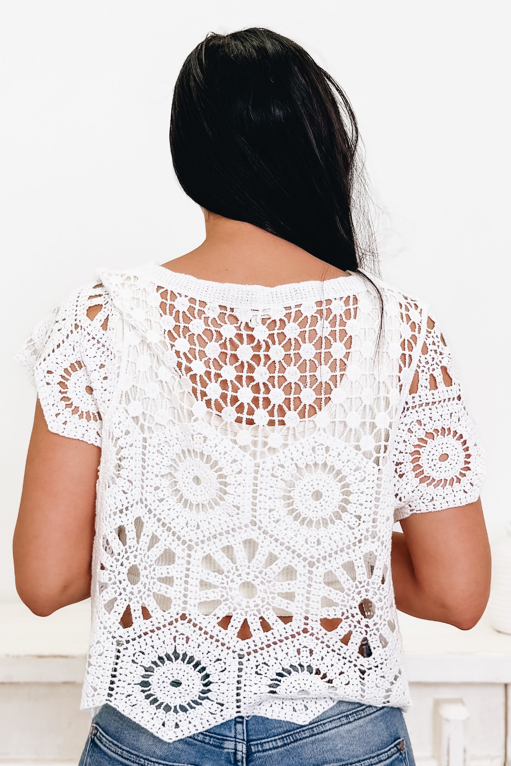 Daydream Crochet Button Down Top - 2 Colors!