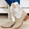 Claire Western Booties - White Beige