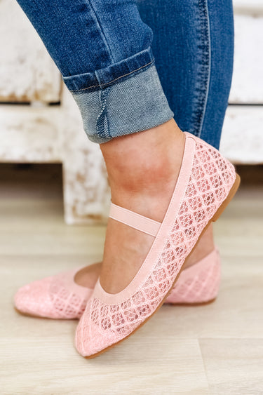 Regina Square Toe Flats - Blush