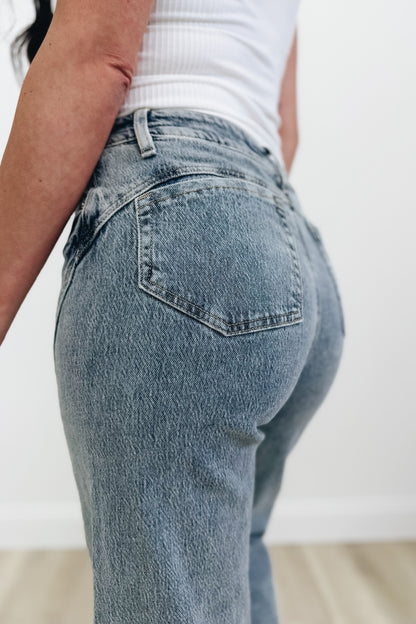 Bella By YMI - Relaxed Rise Wide Leg Jeans - Light Denim