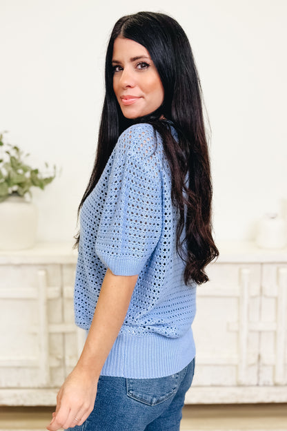 Check Your Energy Open Knit Top