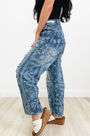 Roped & Ready Paisley Jeans - Denim