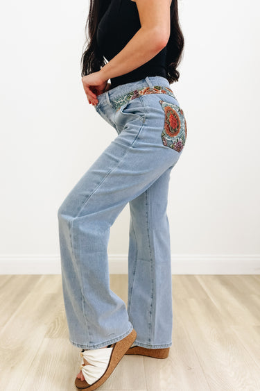 Pressed In Petals By Blue B - Bootcut Jeans - Light Wash