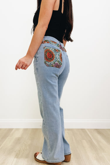 Pressed In Petals By Blue B - Bootcut Jeans - Light Wash