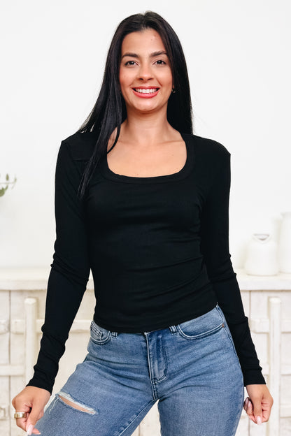 Solid Color Slim Fit Long Sleeve T-Shirt